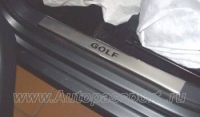 Накладки порогов 3-х дверная Volkswagen (фольксваген) Golf (гольф) 5 (2003-2008) ― PEARPLUS.ru