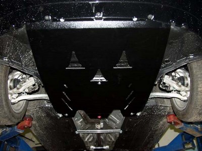 Защита картера Audi (Ауди) А4 V-все, 4WD(2004-2007) на пыльник (усиленная 2,5мм)