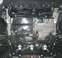 Стальная защита двигателя и КПП толщиной 2 мм Volkswagen (фольксваген) Golf (гольф) VII 1.4 ТДвигатель турбирован.,  Хэтчбек,  передний,  бензин,  АКПП,  (2013-2014) 