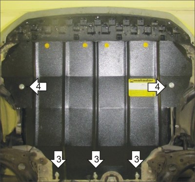 Стальная защита двигателя и КПП толщиной 2 мм Skoda Octavia III 1.4 ТДвигатель турбирован.,  А7,  передний,   Бензин,  МКПП,  (2013-2014)