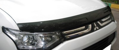 Дефлектор капота тёмный Mitsubishi (митсубиси) Outlander (оутлендер) (2012 по наст.) ― PEARPLUS.ru