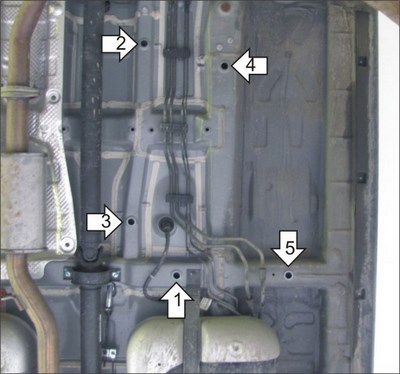 Стальная защита топливных трубок толщиной 2 мм Ssangyong (санг енг) Actyon (актион) 2.0 TD,  (2011-2014) ― PEARPLUS.ru
