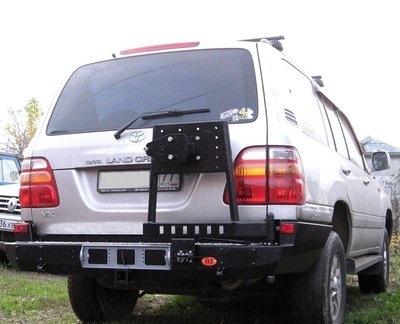 Задний силовой бампер с калиткой для запасного колеса Toyota (тойота) Land Cruiser (круизер) (ленд крузер) J100 (1997-2007) ― PEARPLUS.ru