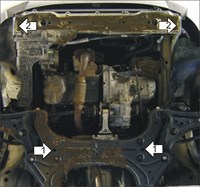 Стальная защита двигателя и КПП толщиной 2 мм Chevrolet (Шевроле) Aveo 1.4 T250, бензин, МКПП,  (2006-2008) SKU:280786qw