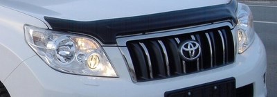 Дефлектор капота тёмный Toyota (тойота) Land Cruiser (круизер) (ленд крузер) Prado J150 (2009 по наст.) ― PEARPLUS.ru