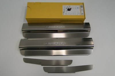 Накладки на пороги Opel (опель) Antara I (2008- ) /Chevrolet (Шевроле) Captiva (каптива) I (2006-2011) серия 08 (нержавеющая сталь) SKU:404372qw ― PEARPLUS.ru