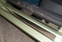 Накладки на пороги Seat Ibiza III 5d (2002-2008) /Cordoba III 5d (2003-2009) серия 08 (нержавеющая сталь) 
