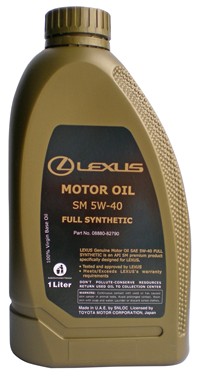 Моторное масло LEXUS Motor Oil Full Synthetic SM SAE 5W-40 (1л) 