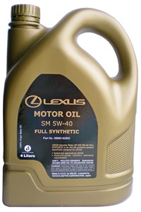 Моторное масло LEXUS Motor Oil Full Synthetic SM SAE 5W-40 (4л) 