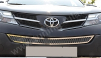 Накладка на решетку в бампер (рамка нерж./заполнение просечка нерж.) Toyota 	RAV4 (2013 по наст.)