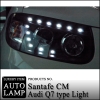 Фары светодиодные, стиль Audi (Ауди) Q7 2шт Hyundai (хендай) Santa Fe (санта фе) (2010-2012) 