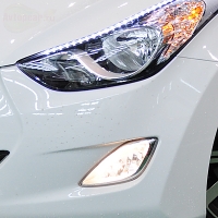 Фары (лев/прав) противотуманные+переключатель+проводка, оригинал (к-т 2шт) Hyundai Elantra (2011-2013)