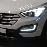 Передние фары со светодиодами на дальний свет Hyundai (хендай) Santa Fe (санта фе) (2012 по наст.) ― PEARPLUS.ru