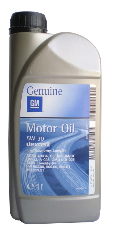 Моторное масло GM Motor Oil Dexos2 SAE 5W-30 (1л)