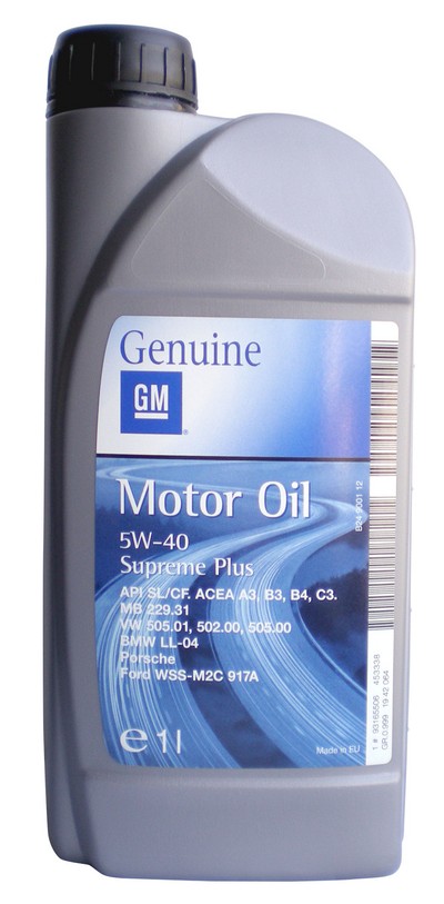 Моторное масло GM Motor Oil Supreme Plus SAE 5W-40 (1л)