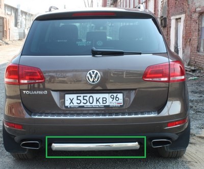 Защита заднего бампера d=76 мм для Volkswagen Touareg 2010-