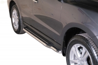    Боковые подножки (пороги) с площадкой 50мм  Hyundai  Santa Fe (2010-2012)