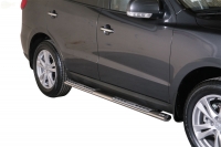 Боковые подножки (пороги) овал Hyundai Santa Fe (2010-2012) SKU:5826qw