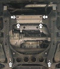 Алюминиевая защита двигателя толщиной 5 мм Volkswagen (фольксваген) Touareg (туарег) Все объемы (2006-2014) 