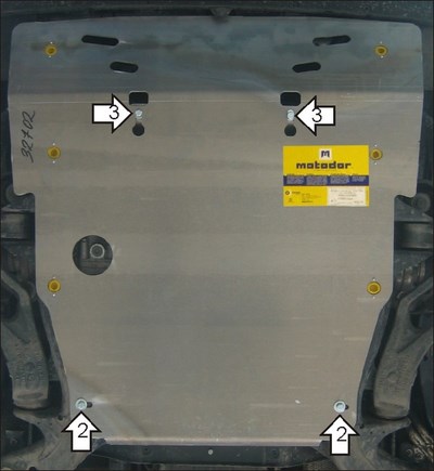 Алюминиевая защита двигателя толщиной 5 мм Porsche Cayenne 3.2Turbo S,  (2003-2007)