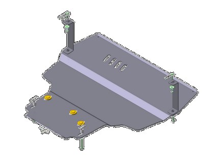 Алюминиевая защита двигателя и КПП толщиной 5 мм Skoda (шкода) Octavia 1.6 A5,  передний,  (2004-2014) ― PEARPLUS.ru