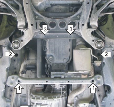 Алюминиевая защита КПП толщиной 8 мм Volkswagen (фольксваген) Touareg (туарег) 3.6 полный,  FSI,  (2006-2014) ― PEARPLUS.ru