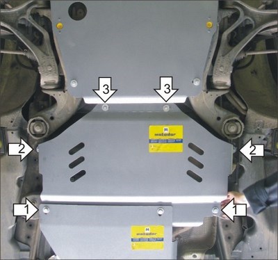 Алюминиевая защита КПП толщиной 8 мм Volkswagen Touareg  3.0 полный,   TD,  (2006-2014)