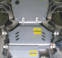 Алюминиевая защита КПП толщиной 8 мм Volkswagen (фольксваген) Touareg (туарег) 3.0 полный,  TD,  (2006-2014) 