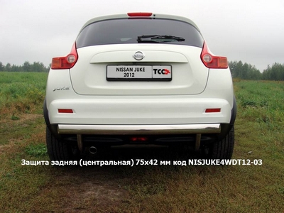 Защита задняя (центральная) 75х42 мм на Nissan (ниссан) Juke (жук) 2012 по наст. ― PEARPLUS.ru