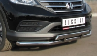 Защита переднего бампера d63 (секции) d75х42 (прямой) Honda (хонда) CR-V 2013- ― PEARPLUS.ru