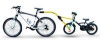Прицепное устройство детского велосипеда к взрослому (желтое) ― PEARPLUS.ru