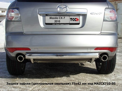 Защита задняя (центральная овальная) 75х42 мм на Mazda CX 7 2010 по наст.