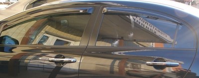 Дефлекторы боковых окон (4 шт., тёмные) . Для седана Honda (хонда) Civic (2006-2011) ― PEARPLUS.ru