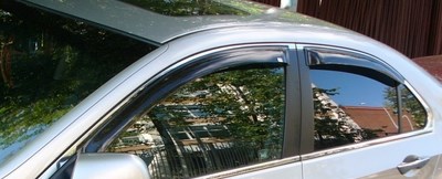 Дефлекторы боковых окон (4 шт., тёмные) Honda (хонда) Accord (2008-2013) ― PEARPLUS.ru