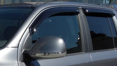 Дефлекторы боковых окон тёмные, 4 шт. Volkswagen (фольксваген) Amarok (амарок) (2010 по наст.) ― PEARPLUS.ru