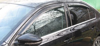 Дефлекторы боковых окон тёмные, 4 шт. Volkswagen Jetta (2010 по наст.)