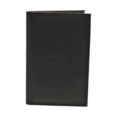 Бумажник водителя со слепым тиснением (Audi) (средний размер; карман для визитных карт). Материал: кожа
