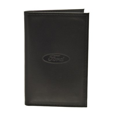 Бумажник водителя со слепым тиснением (Ford (Форд))  (средний размер; карман для визитных карт) . Материал: кожа ― PEARPLUS.ru