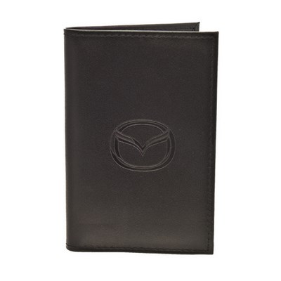 Бумажник водителя со слепым тиснением (Mazda) (средний размер; карман для визитных карт). Материал: кожа