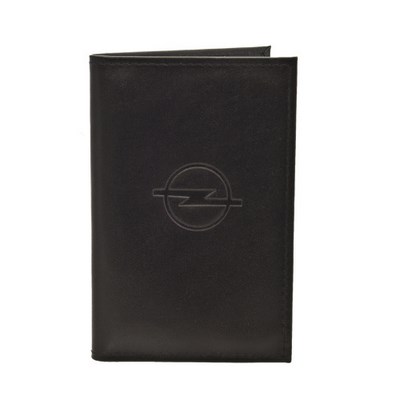 Бумажник водителя со слепым тиснением (Opel). (средний размер; карман для визитных карт). Материал: кожа