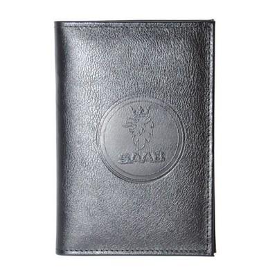 Бумажник водителя со слепым тиснением (Saab)  (средний размер; карман для визитных карт) . Материал: кожа ― PEARPLUS.ru