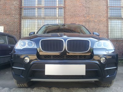Защита радиатора BMW (бмв) X5 (X5) c 2006-2013 black PREMIUM ― PEARPLUS.ru