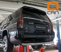 Защита заднего бампера Cadillac Ecalade (2014-) (одинарная) d 76