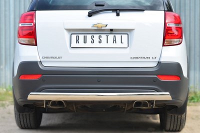 Защита заднего бампера d75х42 (дуга) Chevrolet (Шевроле) Captiva (каптива) 2013- ― PEARPLUS.ru