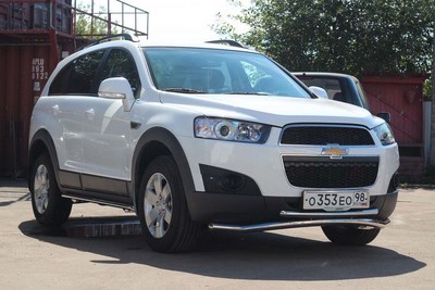 Защита переднего бампера труба d60/42 двойная Premium, Chevrolet (Шевроле) Captiva (каптива) 2012- ― PEARPLUS.ru