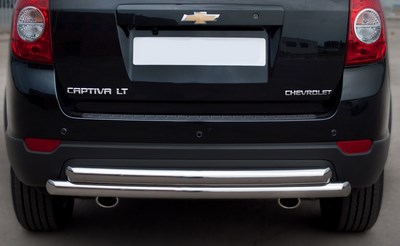 Защита заднего бампера двойная 60/60мм Chevrolet Captiva (2013 по наст.)