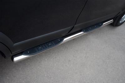 Пороги труба d76 с накладками (вариант 3) Chevrolet Captiva 2011-2013 