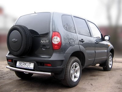 Защита задняя одинарная d60 (эллиптические заглушки) Chevrolet (Шевроле)-Niva 2009- ― PEARPLUS.ru