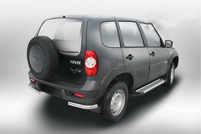 Защита задняя уголки d60, Chevrolet (Шевроле) Niva 2014- ― PEARPLUS.ru