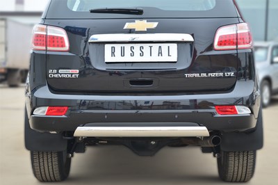 Защита заднего бампера 75х42 (дуга) Chevrolet (Шевроле) Trailblazer 2013 ― PEARPLUS.ru